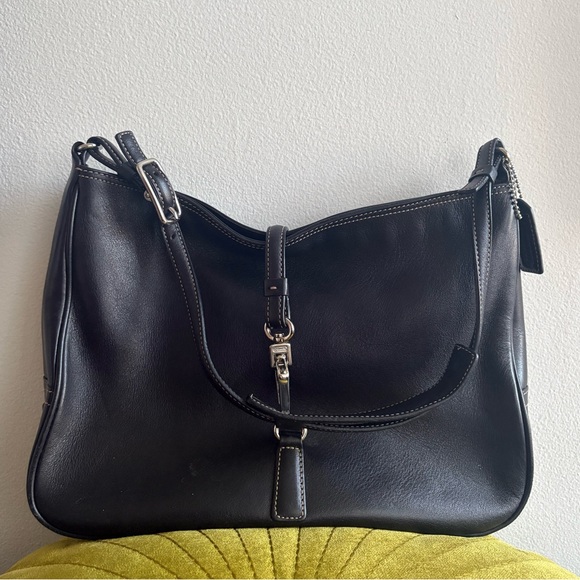 Coach Handbags - Vintage Coach Black Leather Shoulder Bag